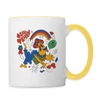 Zauberpilze - Tasse zweifarbig - Weiß/Gelb - Rechts
