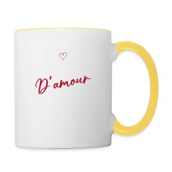 Tata d'amour Humour Cadeau - Mug contrasté - blanc/jaune - Droite