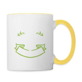 Be Strong and Courageous Bible Believe Jesus Christ - Contrasting Mug - white/yellow - Right