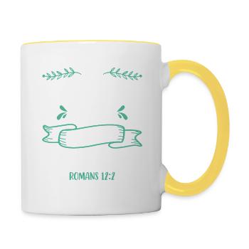 Be transformed by the renewal of your - Contrasting Mug - white/yellow - Right