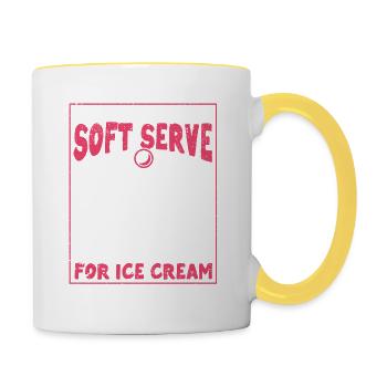 Wenn du ein Softeis haben willst Tischtennis Ping - Contrasting Mug - white/yellow - Right