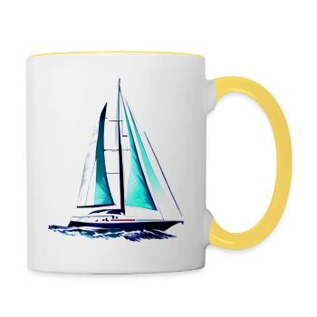 Sailor Sailing Ship Sailing Sailing Sailing Sail: - Mug contrasté - blanc/jaune - Droite