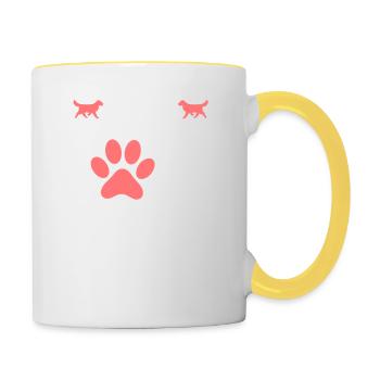 J’adore les chiens de sauvetage et peut-être 3 personnes - Mug contrasté - blanc/jaune - Droite