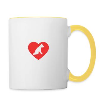 Je suis un fier père de sauvetage - Mug contrasté - blanc/jaune - Droite