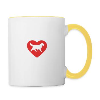 Je suis une fière maman de sauvetage - Mug contrasté - blanc/jaune - Droite