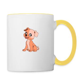 Que puis-je dire que j’aime Rescue Dog - Mug contrasté - blanc/jaune - Droite
