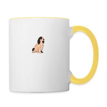 Rescue Dog Better Than Therapy - Tasse zweifarbig - Weiß/Gelb - Rechts