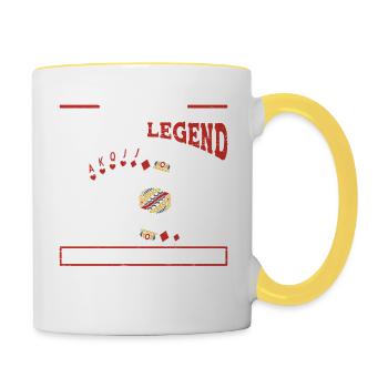 Euchre Legend Card Game Euchre Player Poker Euchre - Contrasting Mug - white/yellow - Right