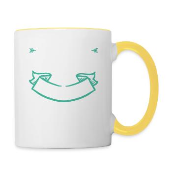 With God, all things are possible Bible verse Jesus - Contrasting Mug - white/yellow - Right