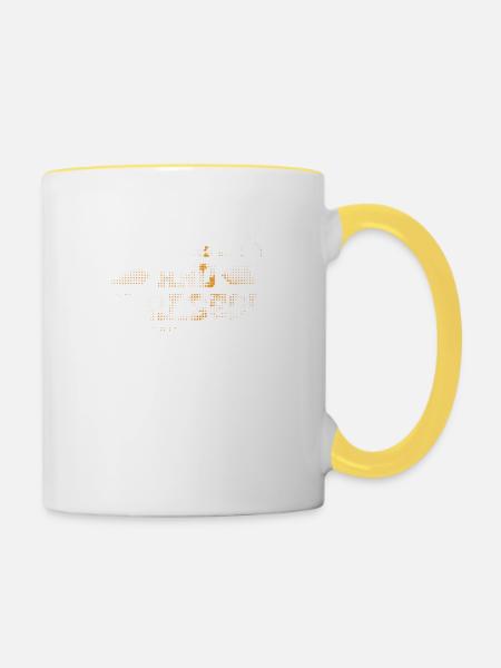 Soyez forts et courageux Bible Croyez Jésus-Christ - Mug contrasté - blanc/jaune