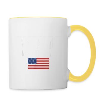 Amerikanischer Patriot WWII Veteran Militär 2. Weltkrieg - Tasse zweifarbig - Weiß/Gelb - Rechts