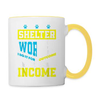Aide au sauvetage des animaux de compagnie Travailleur d’un refuge d’adoption pour animaux de compagnie - Mug contrasté - blanc/jaune - Droite