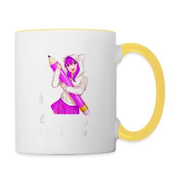 Anime and Sketching Just a Girl Who Loves Anime - Contrasting Mug - white/yellow - Right