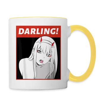Anime Darling Arigato Senpai Hentai - Contrasting Mug - white/yellow - Right