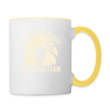 L’équipe de recherche officielle de Bigfoot est drôle - Mug contrasté - blanc/jaune - Droite