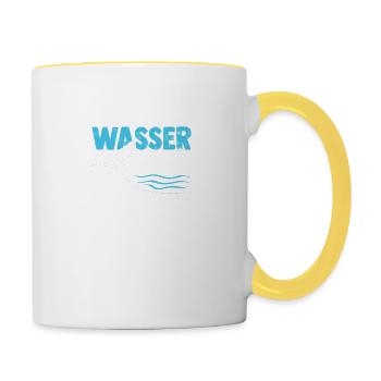 Genitiv ins Wasser weil es Dativ ist - Grammatik - Tasse zweifarbig - Weiß/Gelb - Rechts