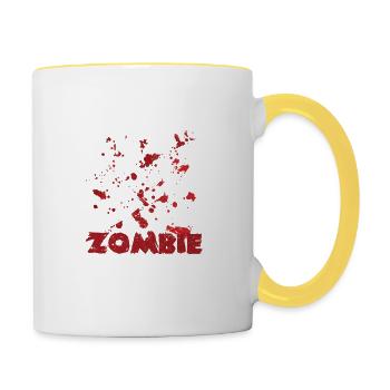 Entraînement pour l’apocalypse zombie drôle - Mug contrasté - blanc/jaune - Droite