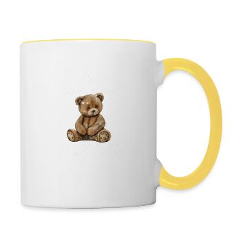 UNTER DRUCK FUNKTIONIERE ICH AM BESTEN! - Stress - Tasse zweifarbig - Weiß/Gelb - Rechts