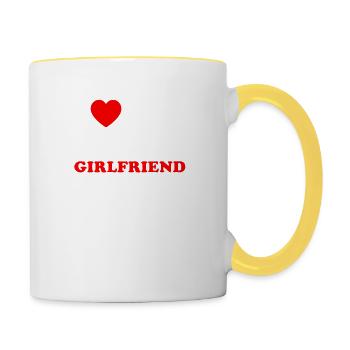 J'AIME MA PETITE AMIE CHAUDE ALORS RESTEZ LOIN DE MOI - - Mug contrasté - blanc/jaune - Droite