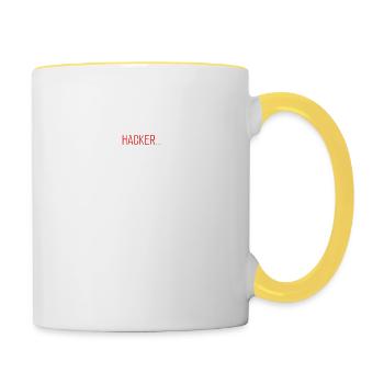 Ethical Hacker, Cyber Security, Hacker, Netzwerk - Tasse zweifarbig - Weiß/Gelb - Rechts