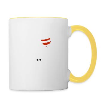Skelett Schwangerschaftsankündigung XRay Baby Lust - Tasse zweifarbig - Weiß/Gelb - Rechts