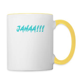 Jahaa Mach Ich Später vielleicht - Prokrastination - Tasse zweifarbig - Weiß/Gelb - Rechts