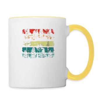 Wald Outdoor Camper Wild - Natur - Tasse zweifarbig - Weiß/Gelb - Rechts