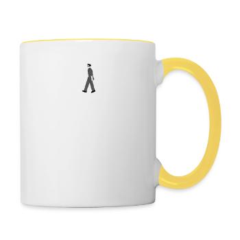 I Cross The Street Without Looking Both Ways Fun - Contrasting Mug - white/yellow - Right