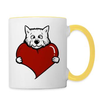 Westie - Contrasting Mug - white/yellow - Right