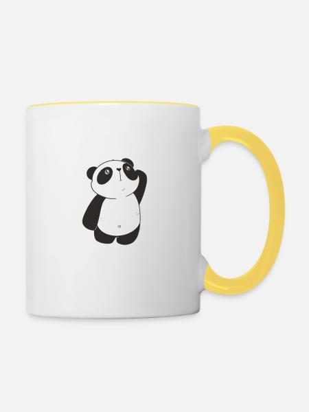 Pandas Sind Süß Ich Bin Süß Also Bin Ich Ein - Tasse zweifarbig - Weiß/Gelb