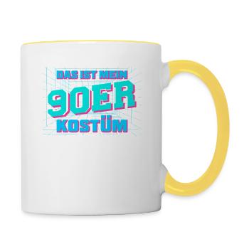 Das Ist Mein 90er Kostüm - 90er Jahre - Tasse zweifarbig - Weiß/Gelb - Rechts