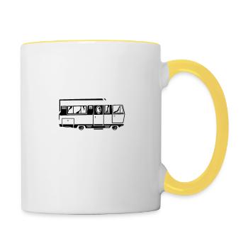 Womo Sapiens Funny Caravan - Tasse zweifarbig - Weiß/Gelb - Rechts
