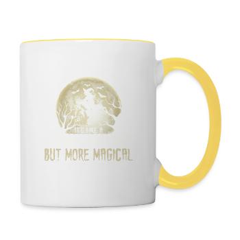 Je suis la grand-mère sorcière C’est comme une grand-mère normale - Mug contrasté - blanc/jaune - Droite