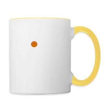 Funny Halloween Lover Skeleton Basketball - Contrasting Mug - white/yellow - Right