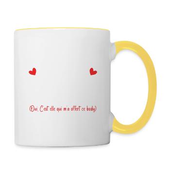 J'ai la meilleure tata de la planète - Mug contrasté - blanc/jaune - Droite