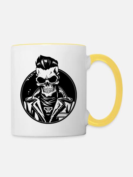 Rider - Tasse zweifarbig - Weiß/Gelb