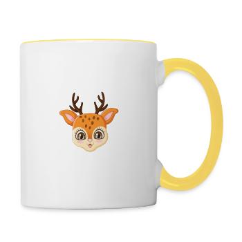Kleiner Jäger Nachwuchsjäger Jagd Papa Jäger Baby - Tasse zweifarbig - Weiß/Gelb - Rechts