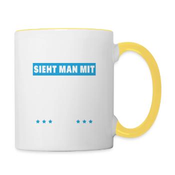 Geschenk Geburtstag 2005 Frau Mann Geschenkidee - Tasse zweifarbig - Weiß/Gelb - Rechts