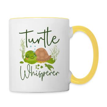 Sea Turtle Tortoise Turtle - Tasse zweifarbig - Weiß/Gelb - Rechts