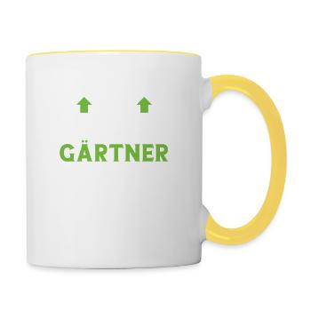 Gärtner Gartenbau Landschaftsbau Hobbygärtner - Tasse zweifarbig - Weiß/Gelb - Rechts