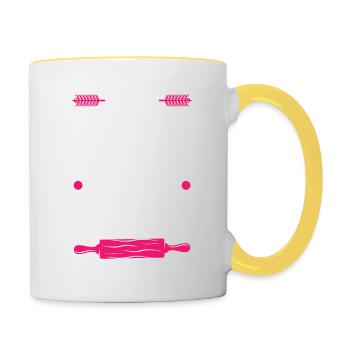 Man Loves Baking - Contrasting Mug - white/yellow - Right