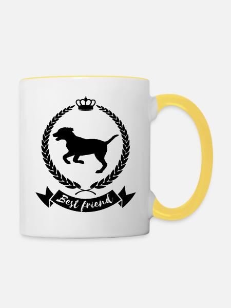 Best friend - dog - Tasse zweifarbig - Weiß/Gelb