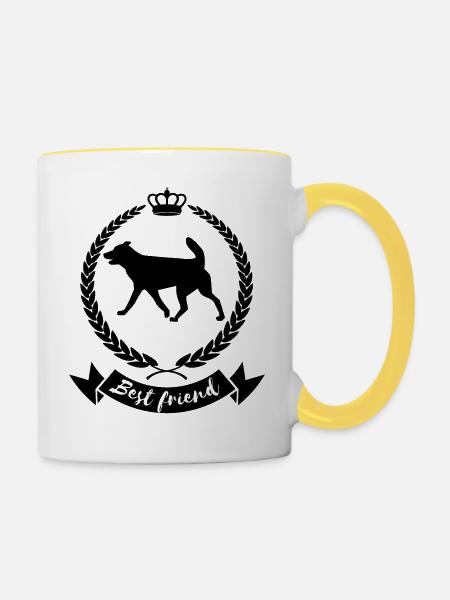 Best friend - dog - Tasse zweifarbig - Weiß/Gelb