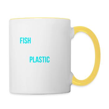 Fish Conservation Environmental Protection English Language - Contrasting Mug - white/yellow - Right