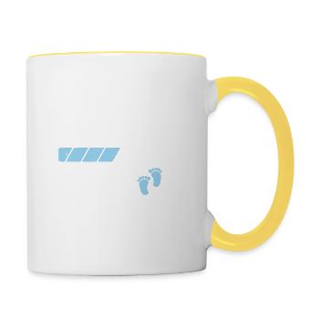 Opa 2024 lädt Schwangerschaftsankündigung ein - Tasse zweifarbig - Weiß/Gelb - Rechts