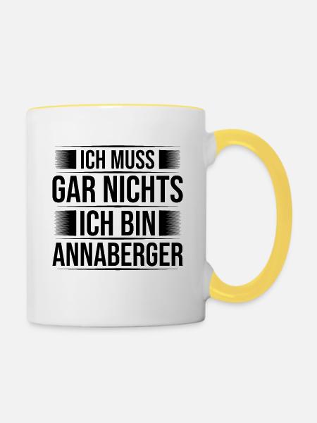 Annaberger - Tasse zweifarbig - Weiß/Gelb