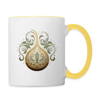 Onion Chef Vegetable Veggies Vegan Lover Garden - Contrasting Mug - white/yellow - Right