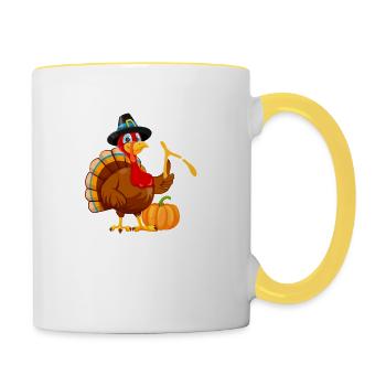 Oh Snap Funny Thanksgiving Day Abendessen Truthahn - Tasse zweifarbig - Weiß/Gelb - Rechts