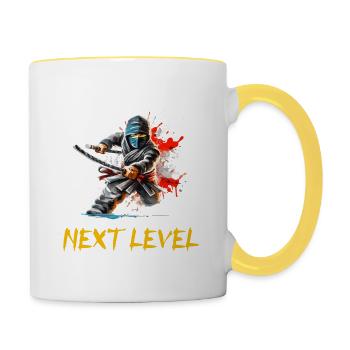 Ninja Next level - Tasse zweifarbig - Weiß/Gelb - Rechts