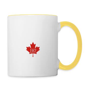 Frohe Weihnachten! Kanada Feiertag Winter Familien - Tasse zweifarbig - Weiß/Gelb - Rechts